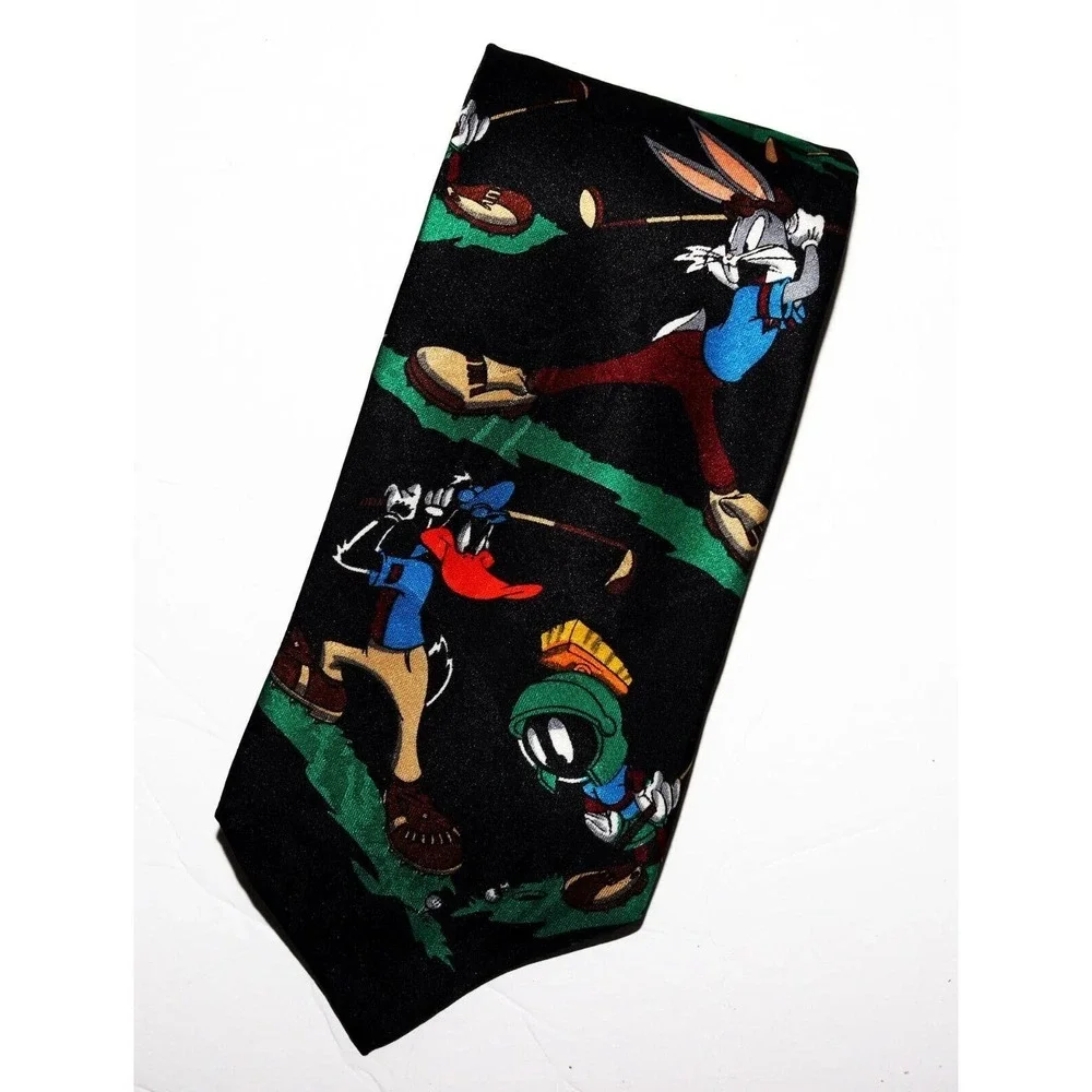 Vintage‎ Looney Tunes Golf Neck Tie 1994 Golfing Characters Tie